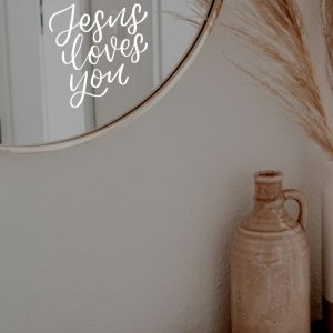 Vinyl-Sticker „Jesus loves you“